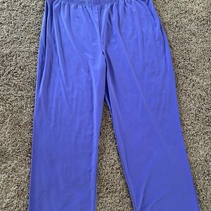 Slinky Brand Straight Leg Ankle Pull On Pants Elastic Waist Stretch 1X Slacks